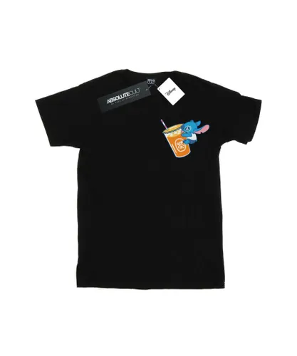 Disney Girls Lilo And Stitch Drink Cotton T-Shirt (Black)