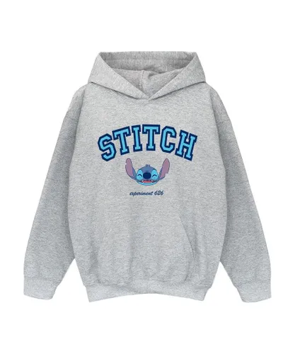 Disney Girls Lilo & Stitch Collegial Hoodie (Sports Grey) - Light Grey