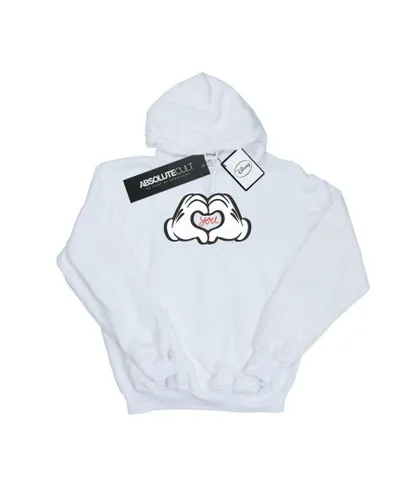 Disney Girls Mickey Mouse Loves You Hoodie (White)
