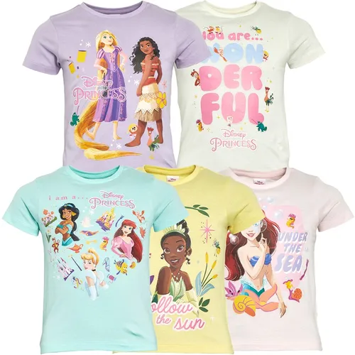 Disney Girls Princess Five Pack T-Shirts Multi