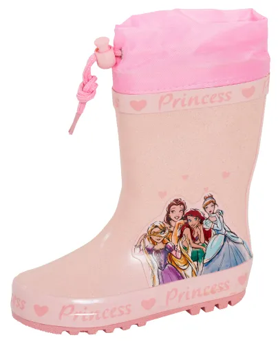 Disney Girls Princess Tie Top Wellies Pink EU 24 / UK 7