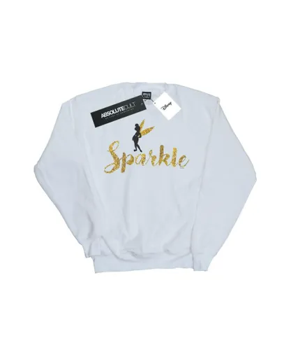 Disney Girls Princess Tinker Bell Sparkle Time Sweatshirt (White)