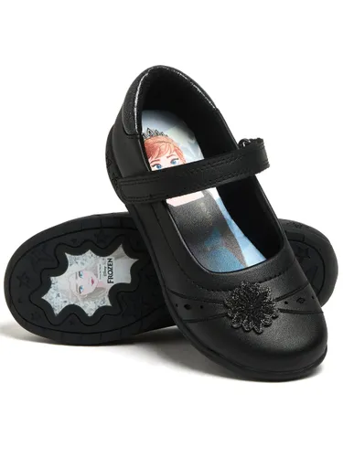Disney Girls School Shoes Frozen Black 2