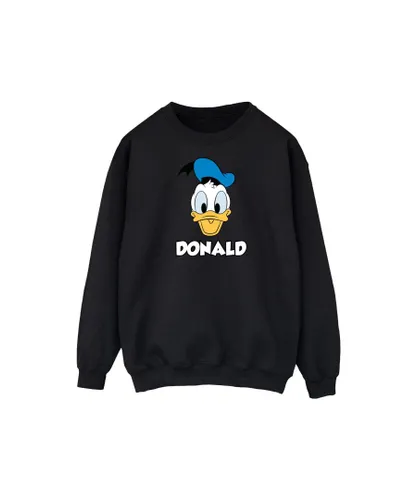 Disney Mens Donald Duck Face Sweatshirt (Black)
