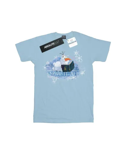 Disney Mens Frozen 2 Olaf Snow It All T-Shirt (Sky Blue) Cotton