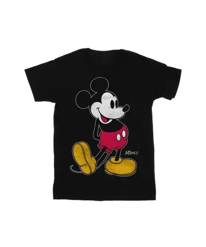 Disney Mens Mickey Mouse Classic Kick T-Shirt (Black) Cotton