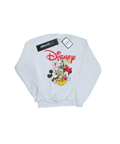 Disney Mens Mickey Mouse Crew Sweatshirt (White)