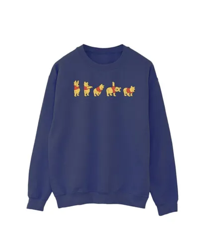 Disney Mens Winnie The Pooh Stretching Sweatshirt (Navy Blue)