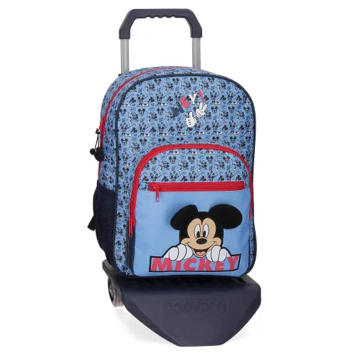 Disney Mickey Moods Backpack with Trolley Red 30x38x12 cm