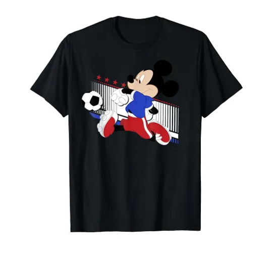 Disney Mickey Mouse French Soccer Uniform Portrait T-Shirt