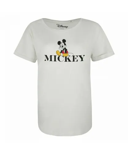 Disney 's WoMens Mickey Chill Vintage White T-shirt - Grey