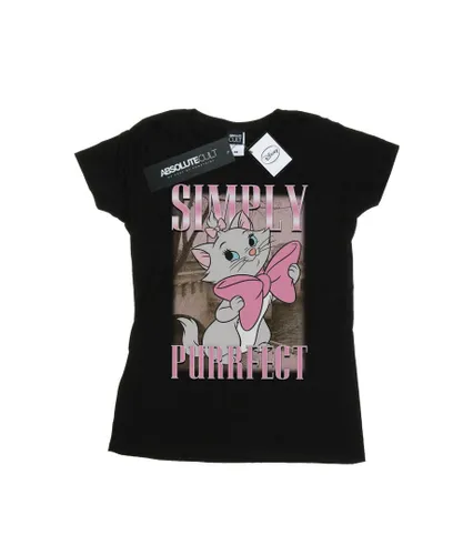 Disney Womens/Ladies Aristocats Marie Simply Purrfect Homage Cotton T-Shirt (Black)
