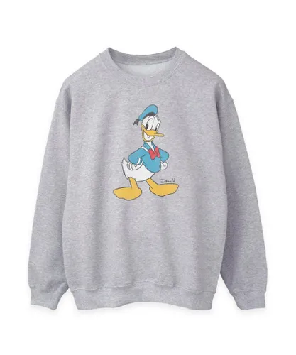Disney Womens/Ladies Classic Donald Duck Heather Sweatshirt (Heather Grey)