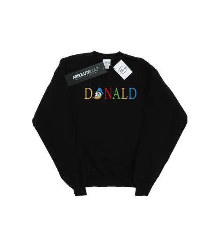 Disney Womens/Ladies Donald Duck Letters Sweatshirt (Black)