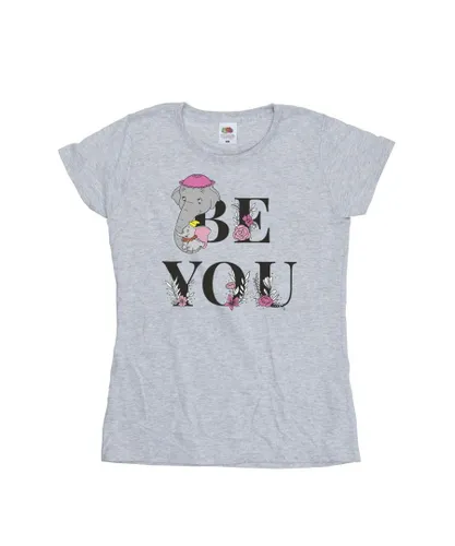 Disney Womens/Ladies Dumbo Be You Cotton T-Shirt (Sports Grey) - Light Grey