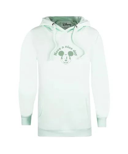 Disney Womens/Ladies Have A Nice Day Mickey Mouse Hoodie (Seafoam) - Green