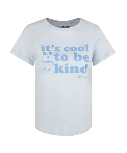 Disney Womens/Ladies Its Cool To Be Kind Mickey Mouse T-Shirt (Sky Blue) Cotton