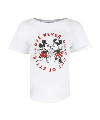 Disney Womens/Ladies Love Never Goes Out Of Style T-Shirt (White) Cotton