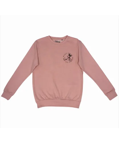 Disney Womens Ladies Mickey Mouse Detail Original Dusky Sweatshirt - Pink