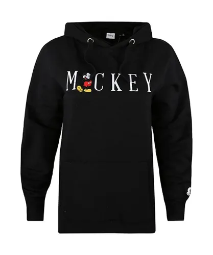 Disney Womens/Ladies Mickey Mouse Embroidered Hoodie (Black)