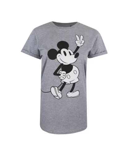 Disney Womens/Ladies Mickey Mouse Peace Heather T-Shirt (Heather Grey)