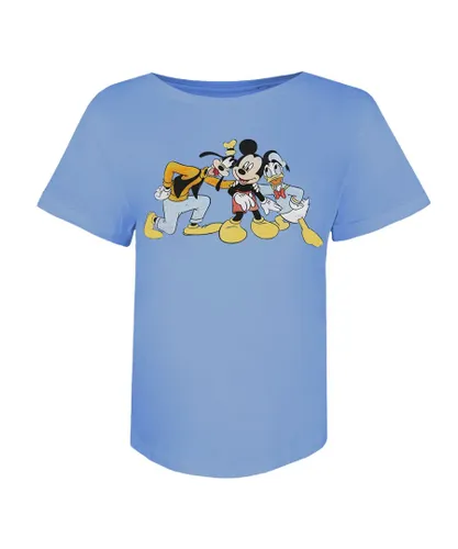 Disney Womens/Ladies Mickeys Crew T-Shirt (Indigo) - Purple Cotton