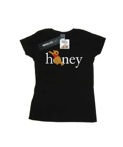 Disney Womens/Ladies Winnie The Pooh Honey Cotton T-Shirt (Black)