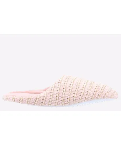 Divaz Womens Juniper Knitted Mule Slipper - Pink