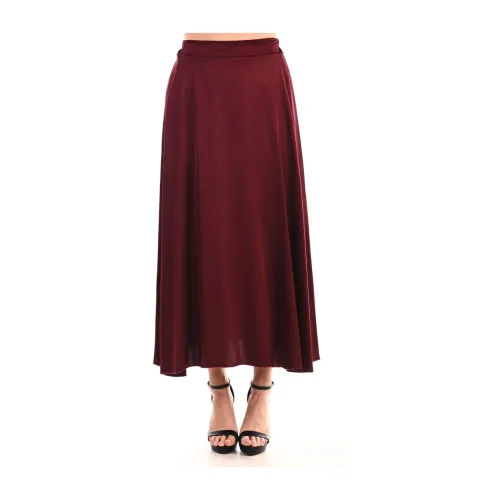 Dixie , Flared Maxi Skirt ,Red female, Sizes: