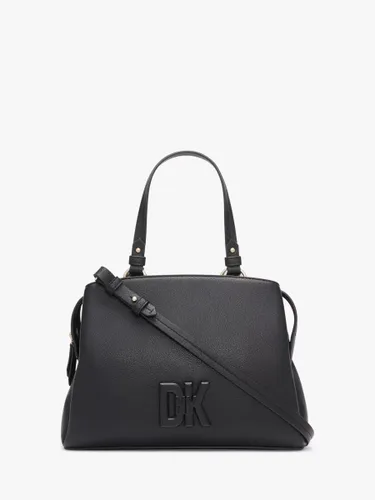 DKNY 7th Avenue Leather Satchel Bag, Black - Black - Female