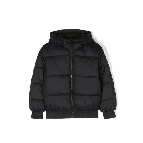 Dkny , Black Nylon Padded Hooded Jacket ,Black male, Sizes: