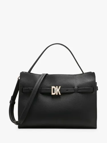 DKNY Bushwick Leather Shoulder Bag - Black/Gold - Female