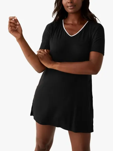 DKNY Core Essential Short Sleeve Nightdress, Black - Black - Female
