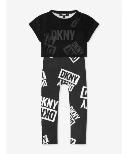 DKNY Girls Jumpsuit And T-Shirt Set in Black