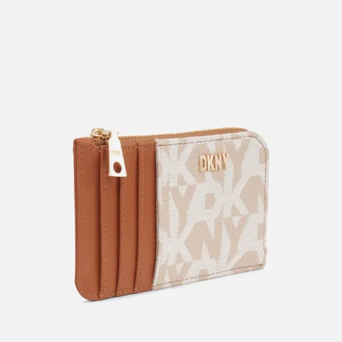 DKNY Gramercy Zip Faux leather and leather Card Holder