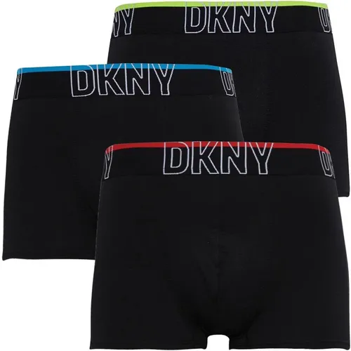 DKNY Mens Chico Three Pack Trunks Black