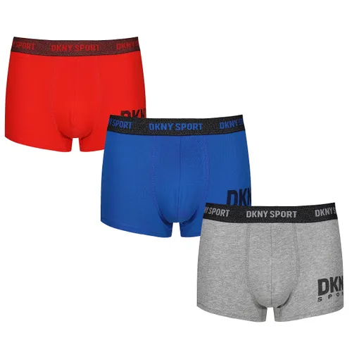 DKNY Mens Cotton Boxers in Blue/Grey/Navy with Super Soft