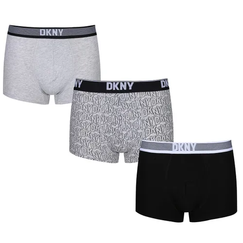 DKNY Mens Cotton Boxers in Blue/White/Patterned with Super