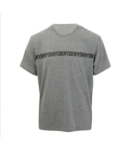 DKNY Mens Nailers T Shirt in Charcoal Cotton