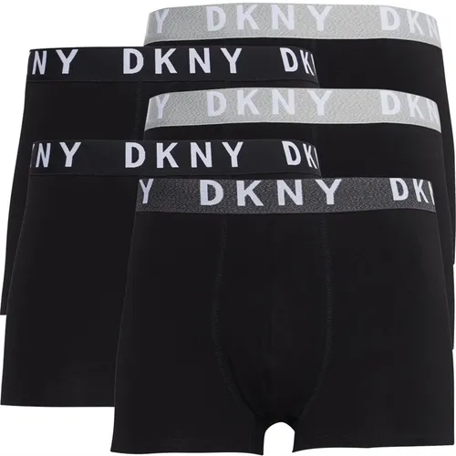 DKNY Mens Portland Five Pack Boxer Trunks Black