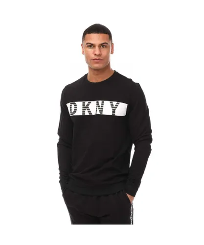 DKNY Mens Redskin Long Sleeved Lounge Top in Black Cotton