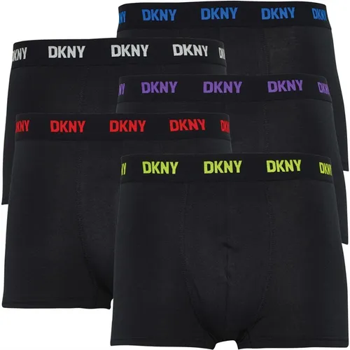 DKNY Mens Scottsdale Five Pack Boxer Trunks Black