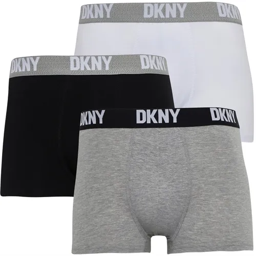 DKNY Mens Seattle Three Pack Trunks Black/Grey/White