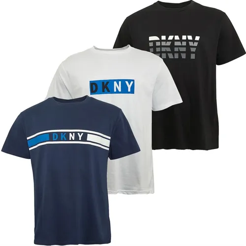 DKNY Mens Three Pack T-Shirts Black/Navy/White