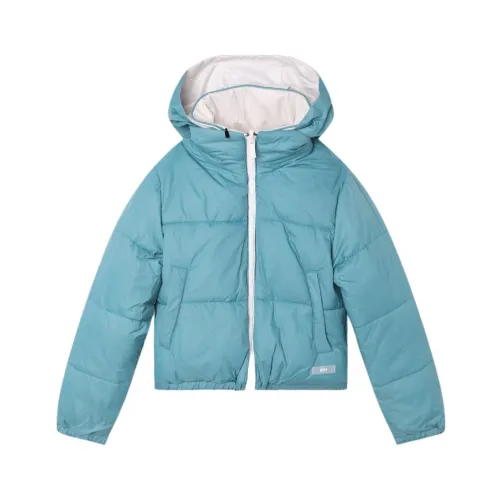 Dkny , Reversible Cropped Puffer Jacket ,Blue female, Sizes: