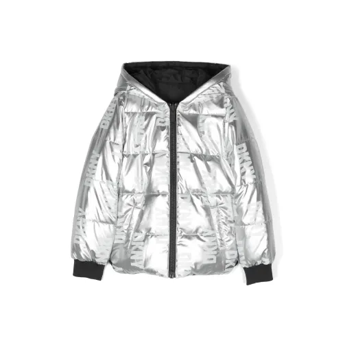 Dkny , Reversible Padded Nylon Hooded Jacket ,Gray male, Sizes:
