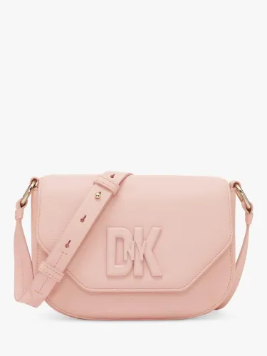 DKNY Seventh Avenue Leather Small Flap Over Cross Body Bag - Nude - Female