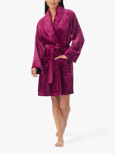 DKNY Soft Fleece Embroidered Robe, Purple - Purple - Female