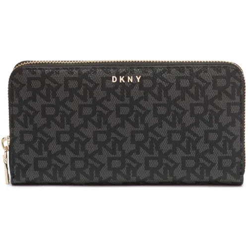DKNY Women Bryant Large Zip Around Wallet in Coated Logo