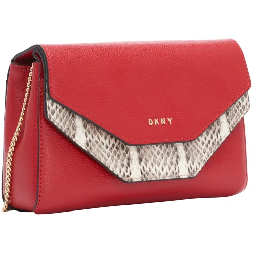 DKNY Women's, Sling Bag, Bright Red/Natural Lisa Clutch,